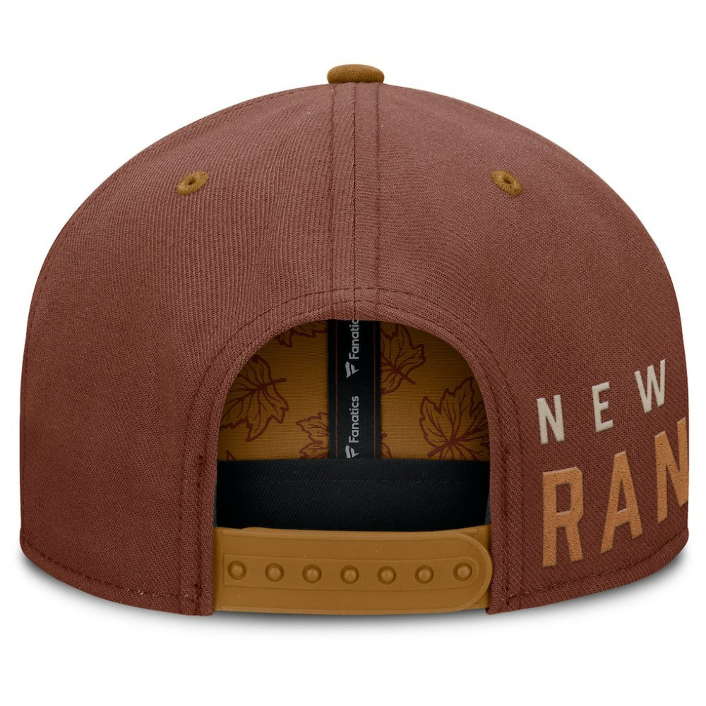NHL Brown New York Rangers Fanatics Fall Leaves Acreage Snapback Hat