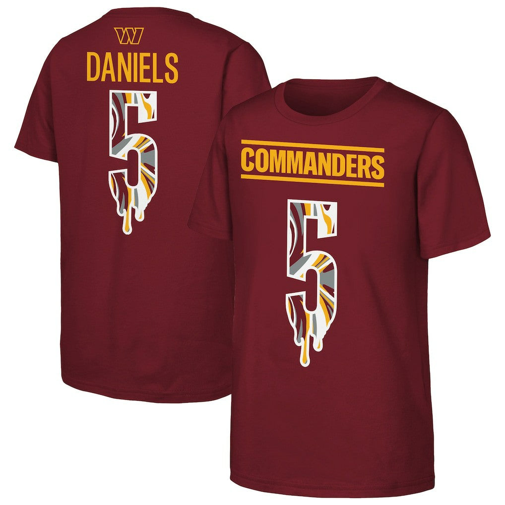 Jayden Daniels  Outerstuff Youth Mainliner Drip Player Name & Number T-Shirt - Washington Commanders