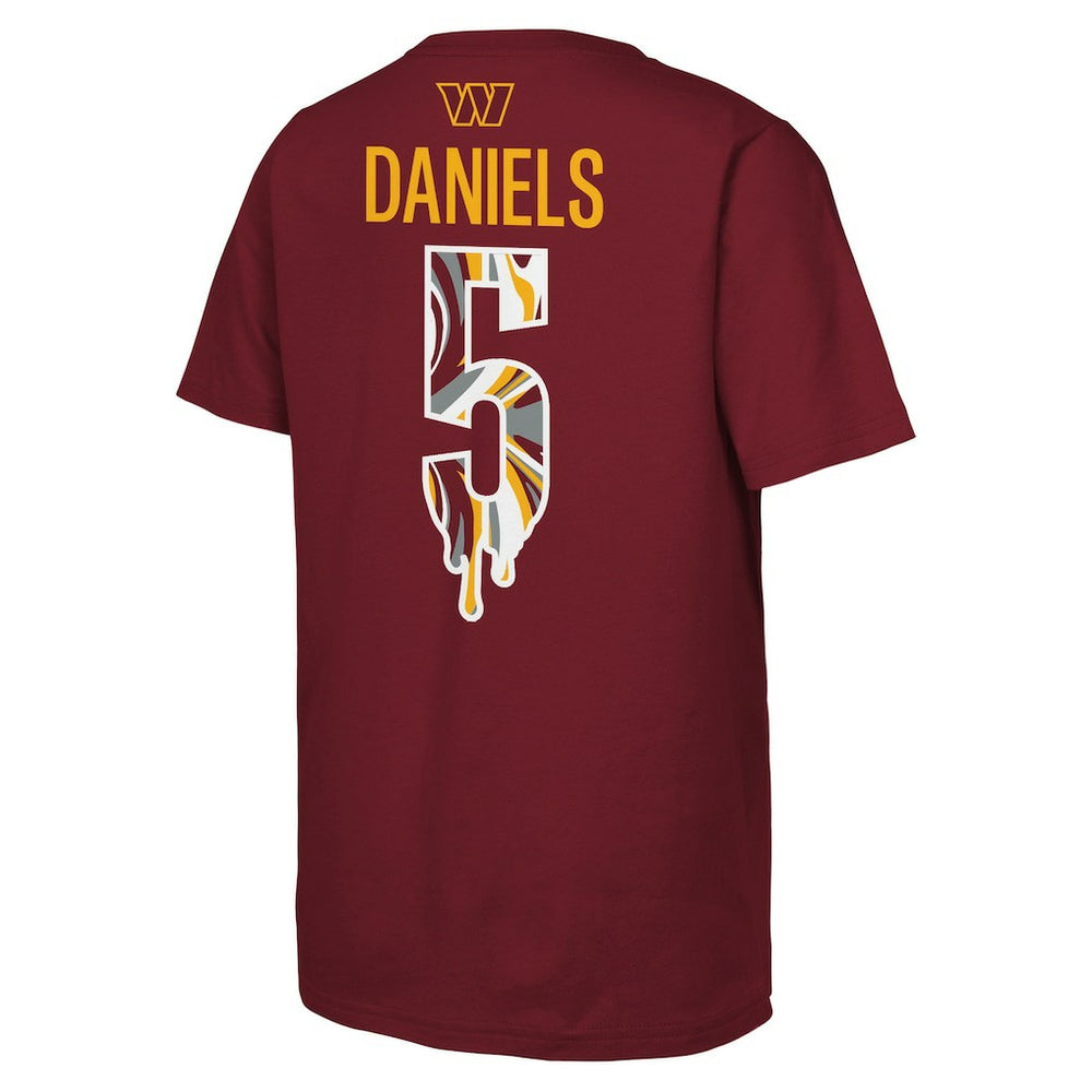 Jayden Daniels  Outerstuff Youth Mainliner Drip Player Name & Number T-Shirt - Washington Commanders