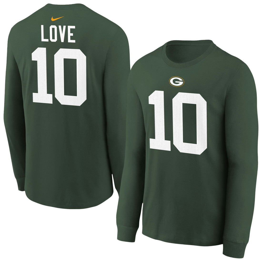 Jordan Love  Youth Player Name & Number Long Sleeve T-Shirt - Green Bay Packers