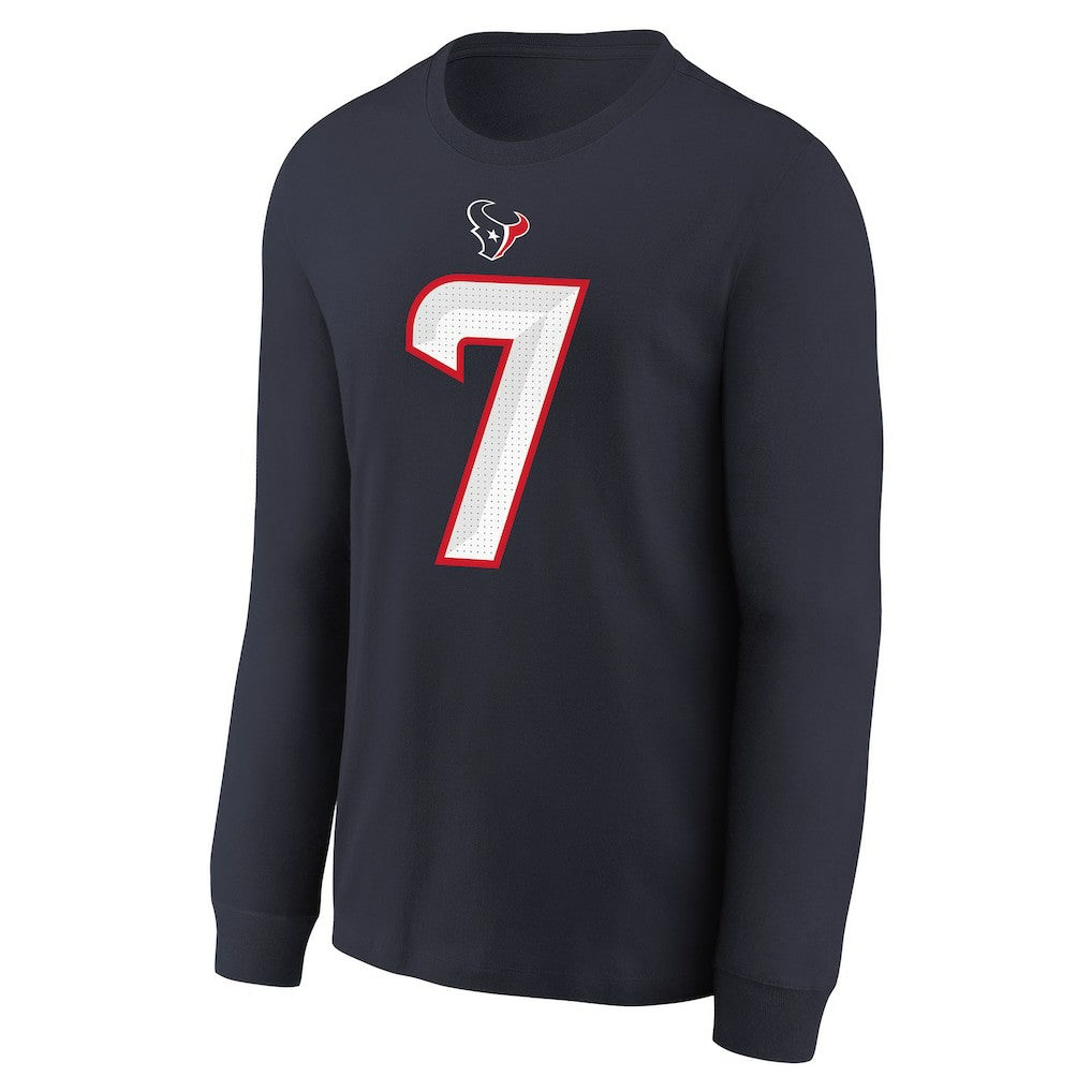 C.J. Stroud  Youth Player Name & Number Long Sleeve T-Shirt - Houston Texans