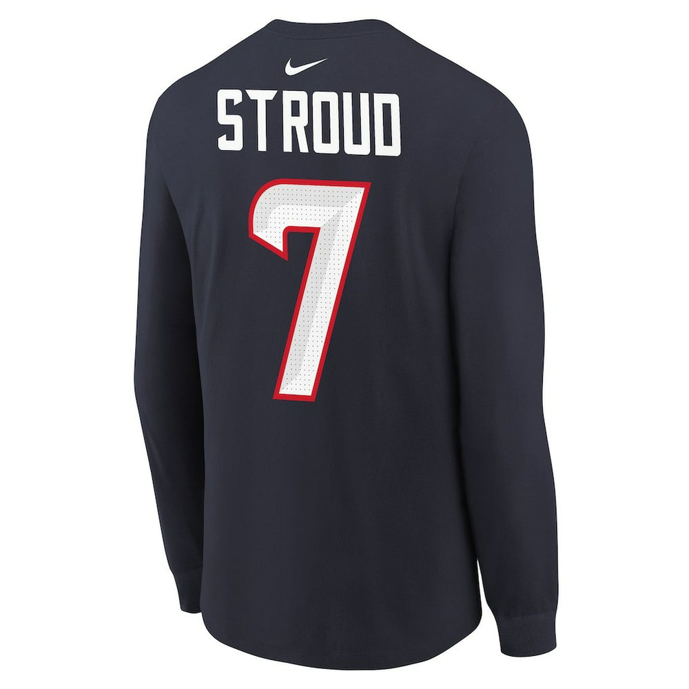 C.J. Stroud  Youth Player Name & Number Long Sleeve T-Shirt - Houston Texans