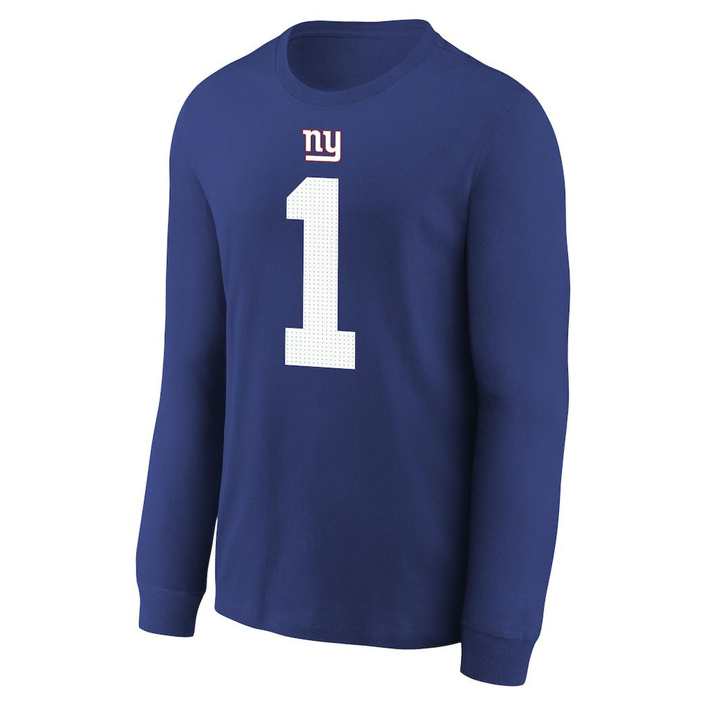 Malik Nabers  Youth Player Name & Number Long Sleeve T-Shirt - New York Giants