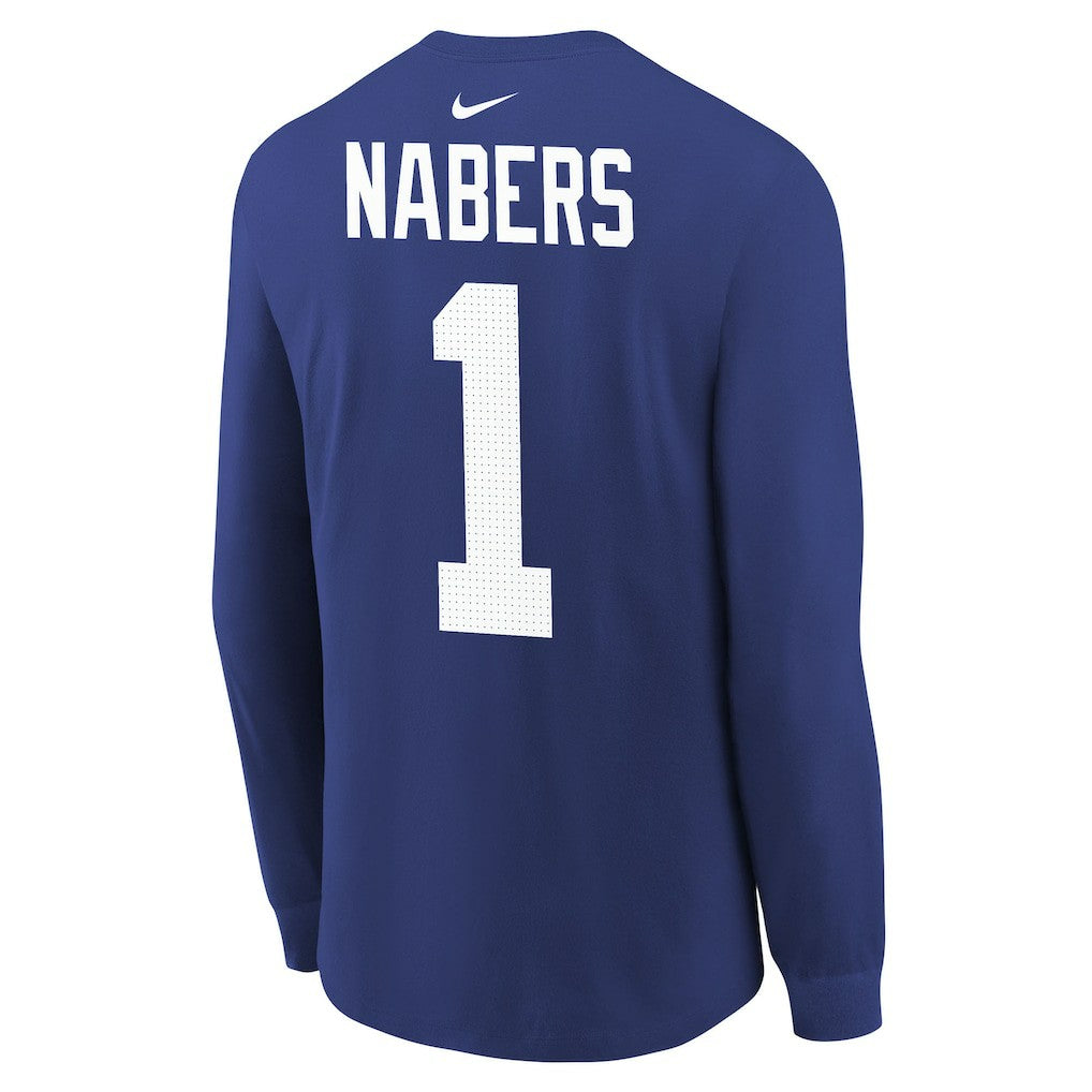 Malik Nabers  Youth Player Name & Number Long Sleeve T-Shirt - New York Giants