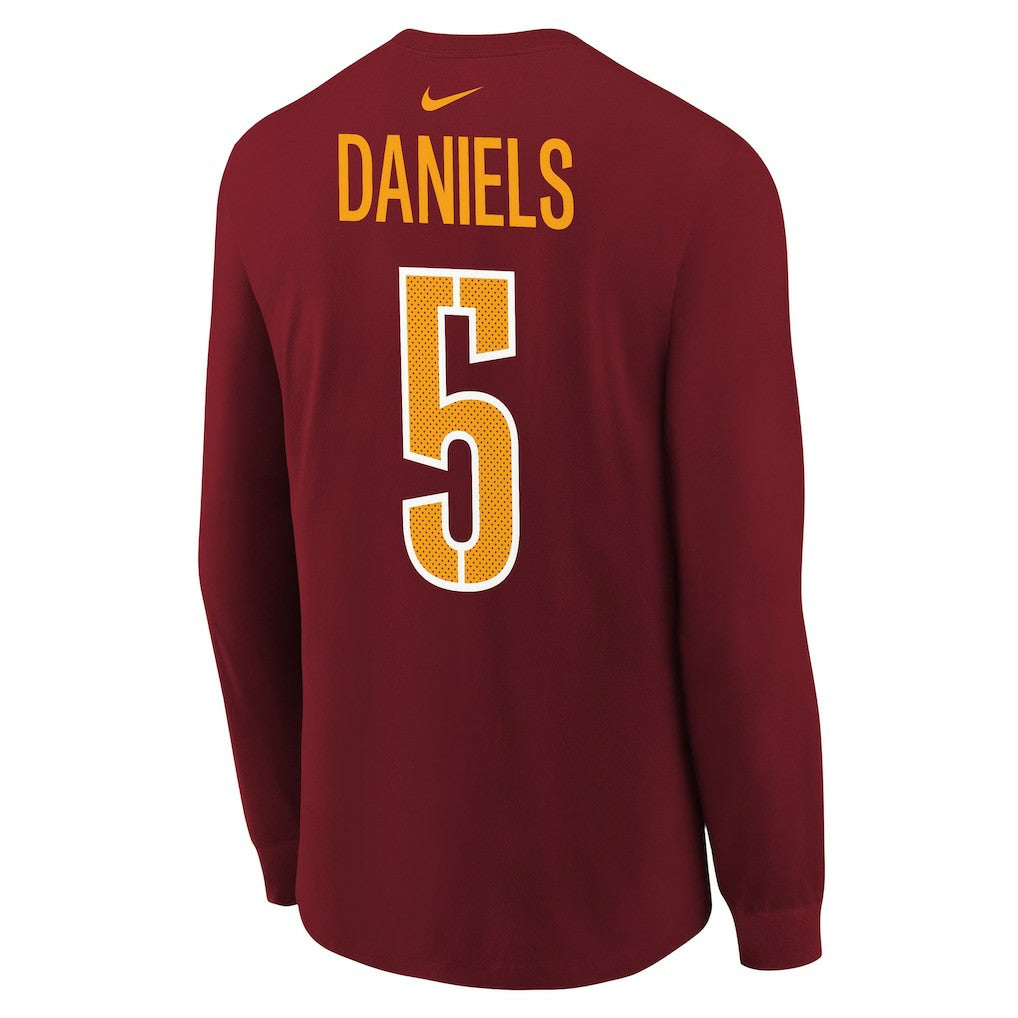 Jayden Daniels  Youth Player Name & Number Long Sleeve T-Shirt - Washington Commanders