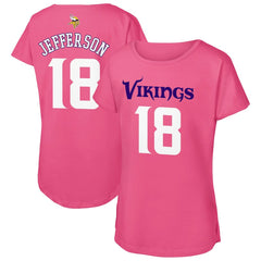 Justin Jefferson  Outerstuff Girls Youth Player Name & Number T-Shirt - Minnesota Vikings