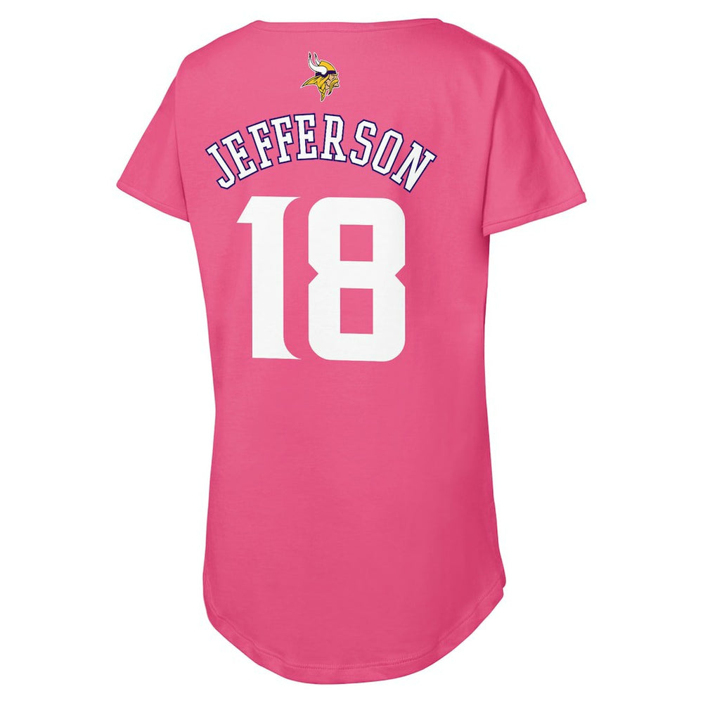 Justin Jefferson  Outerstuff Girls Youth Player Name & Number T-Shirt - Minnesota Vikings