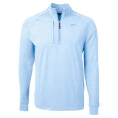 Cutter & Buck Raglan Adapt Eco Knit Heather Quarter-Zip Top - Los Angeles Chargers