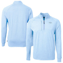 Cutter & Buck Raglan Adapt Eco Knit Heather Quarter-Zip Top - Baltimore Ravens