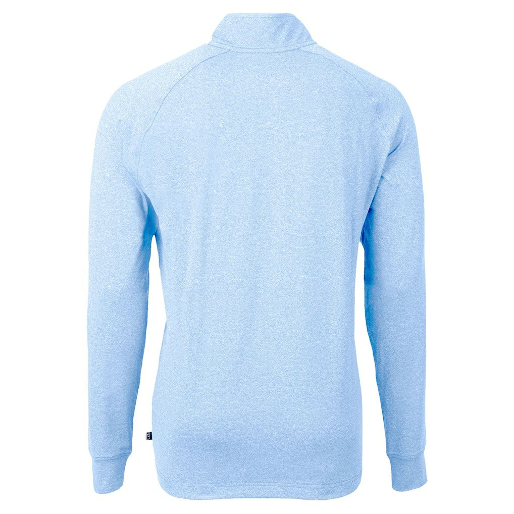 Cutter & Buck Raglan Adapt Eco Knit Heather Quarter-Zip Top - Carolina Panthers