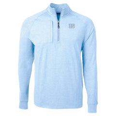 Cutter & Buck Raglan Adapt Eco Knit Heather Quarter-Zip Top - Cincinnati Bengals