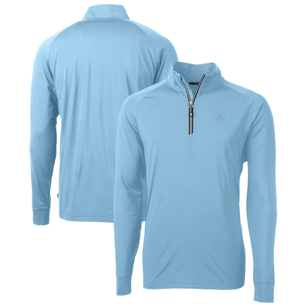 Cutter & Buck Raglan Adapt Eco Knit Stretch Recycled Quarter-Zip Top - Detroit Lions