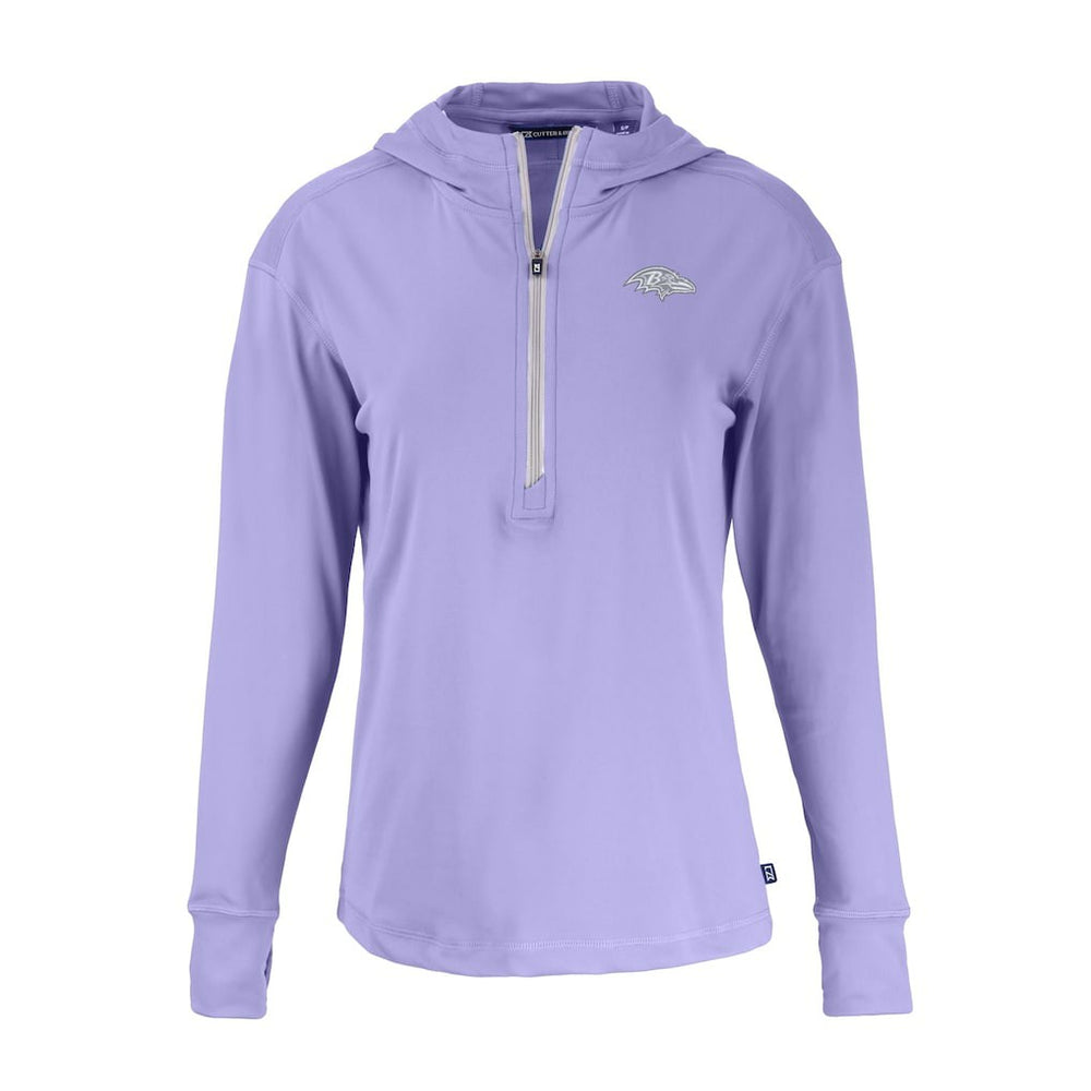 Cutter & Buck Women's Daybreak Eco Recycled Half-Zip Hoodie - Baltimore Ravens