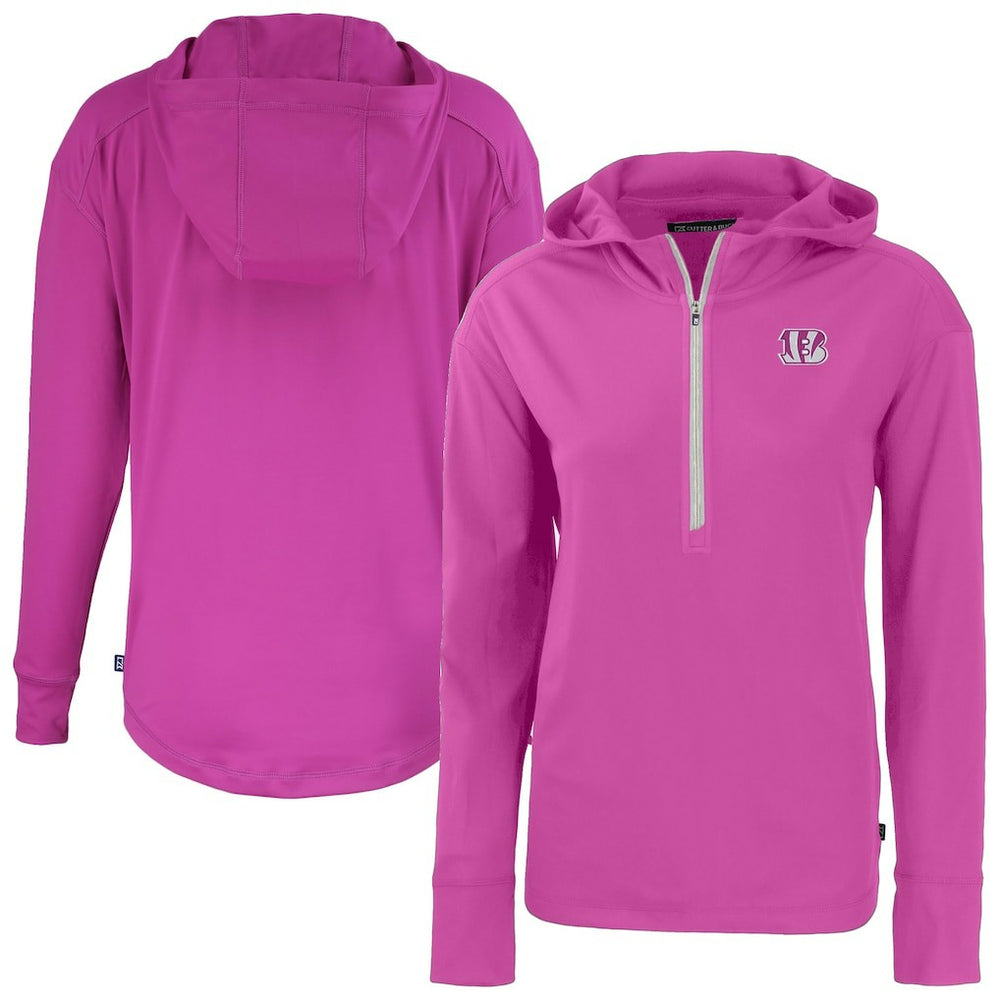 Cutter & Buck Women's Daybreak Eco Recycled Half-Zip Hoodie - Cincinnati Bengals