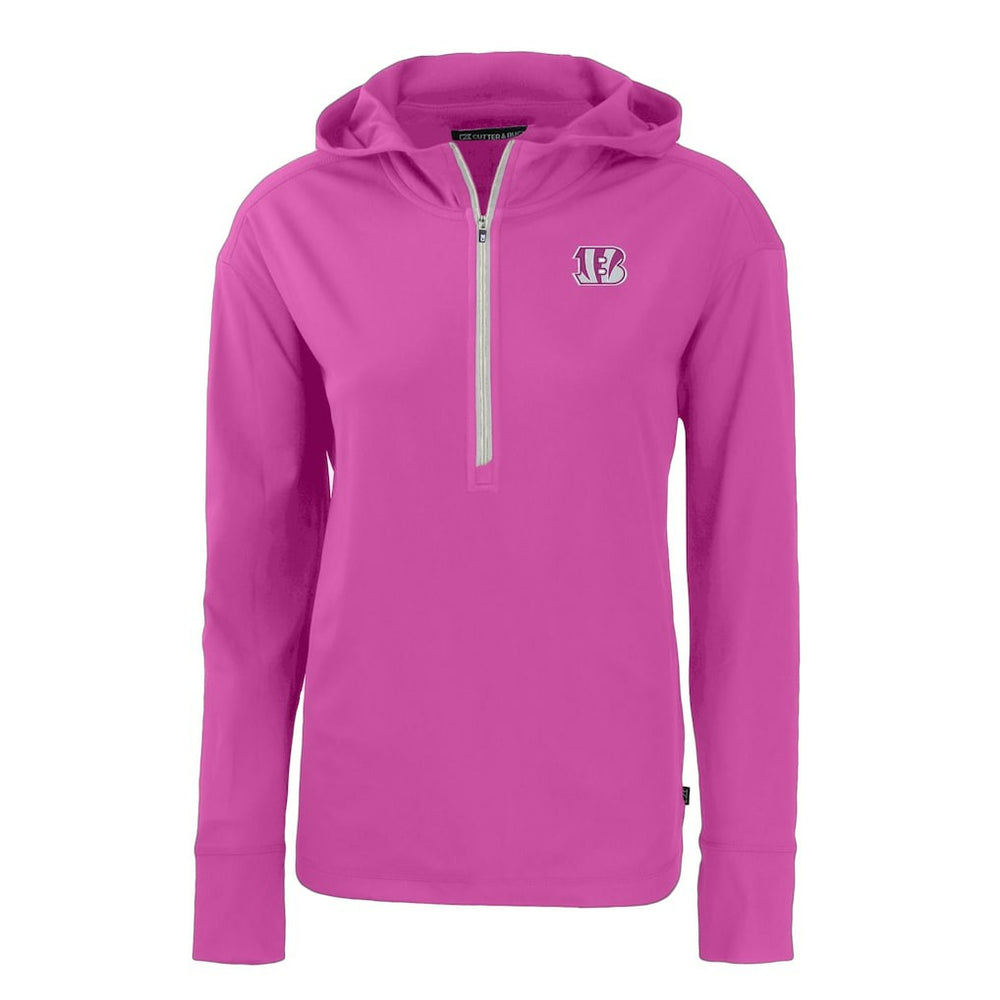 Cutter & Buck Women's Daybreak Eco Recycled Half-Zip Hoodie - Cincinnati Bengals