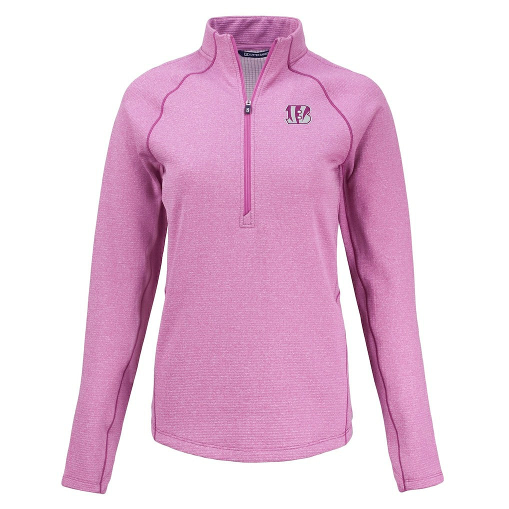 Cutter & Buck Women's Peshastin Eco Fleece Recycled Half-Zip Top - Cincinnati Bengals