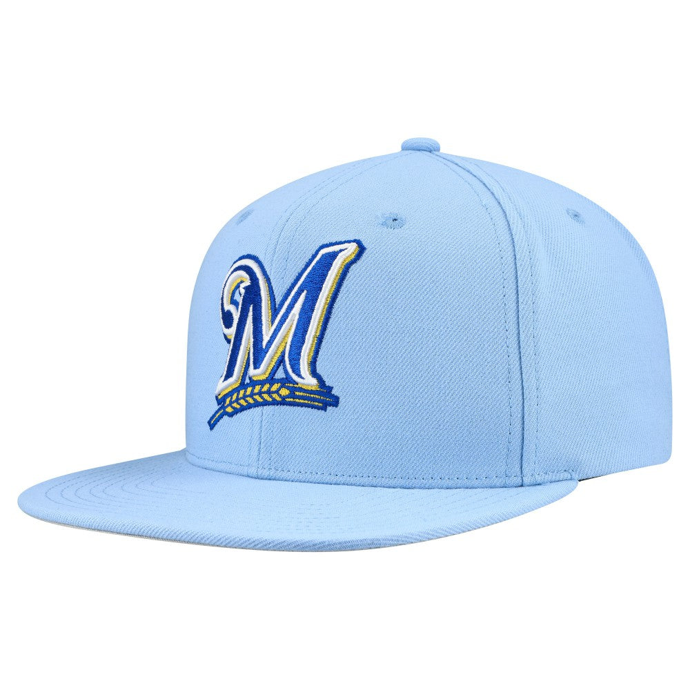 MLB Milwaukee Brewers Mitchell & Ness Cooperstown Collection Basic Flip Snapback Hat