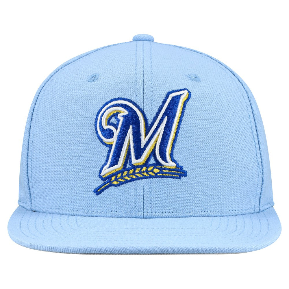 MLB Milwaukee Brewers Mitchell & Ness Cooperstown Collection Basic Flip Snapback Hat