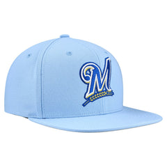 MLB Milwaukee Brewers Mitchell & Ness Cooperstown Collection Basic Flip Snapback Hat
