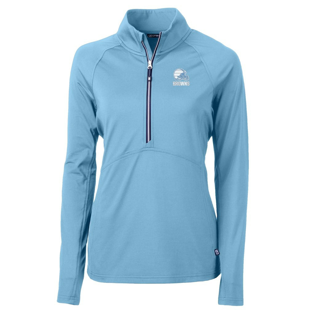 Cutter & Buck Women's Adapt Eco Knit Stretch Recycled Half-Zip Top - Cleveland Browns
