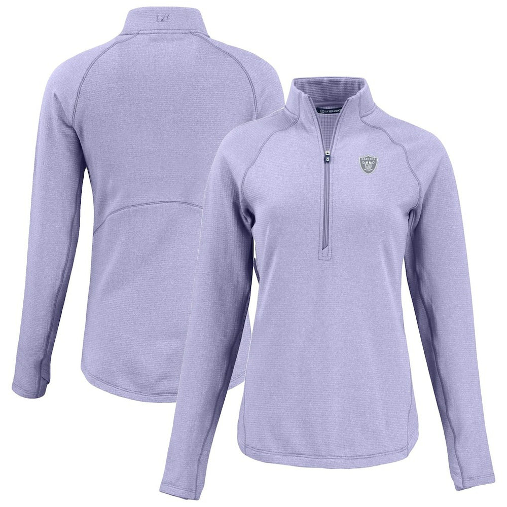 Cutter & Buck Women's Peshastin Eco Fleece Recycled Half-Zip Top - Las Vegas Raiders