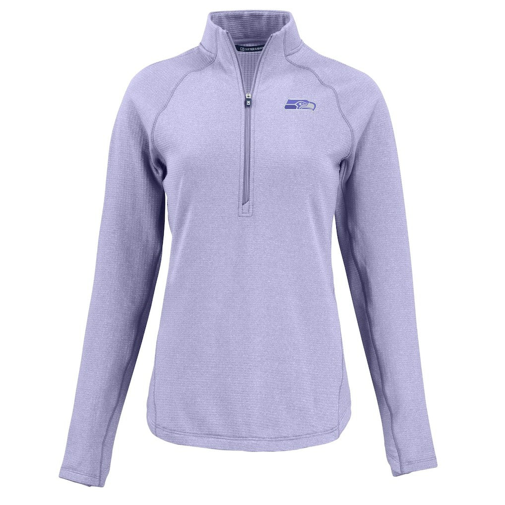 Cutter & Buck Women's Peshastin Eco Fleece Recycled Half-Zip Top - Seattle Seahawks