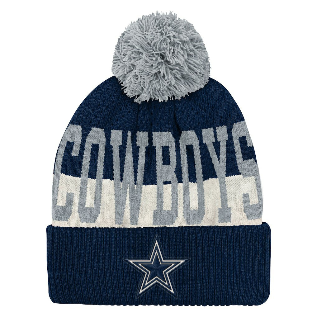 Outerstuff Youth Modern Fan Cuffed Knit Hat with Pom - Dallas Cowboys