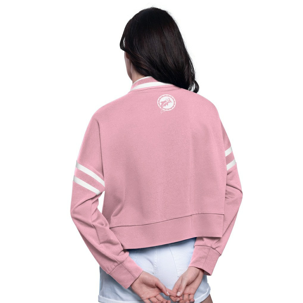 Starter Women's Power Play Cropped Pullover Sweatshirt - Miami Dolphins