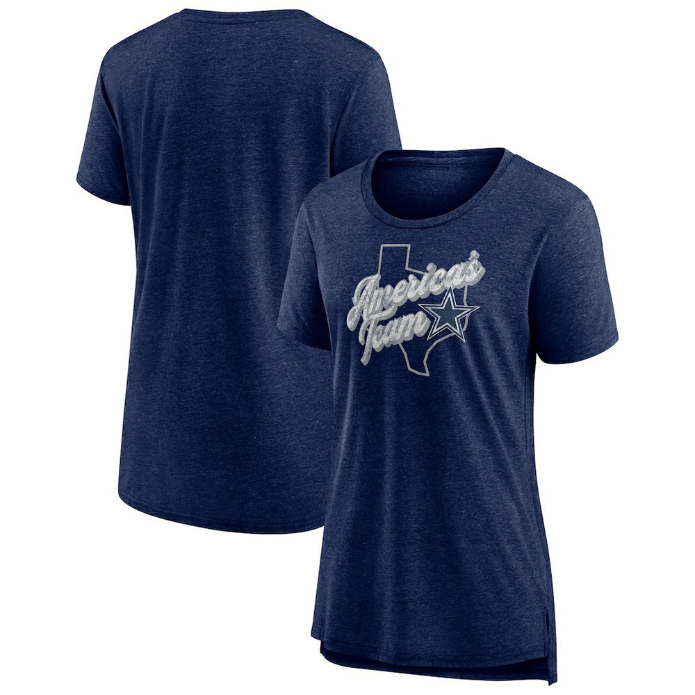 Women's First Down Distressed Tri-Blend T-Shirt - Dallas Cowboys