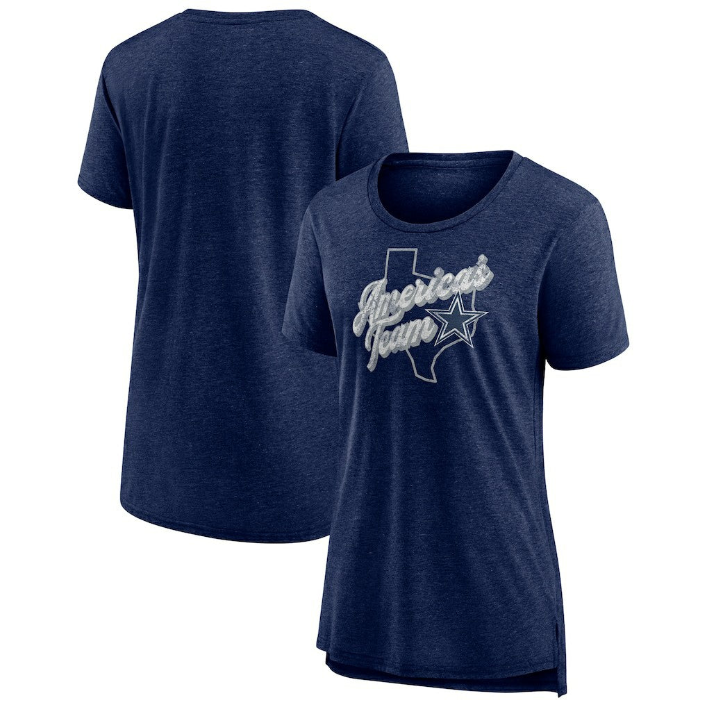 Women's First Down Distressed Tri-Blend T-Shirt - Dallas Cowboys