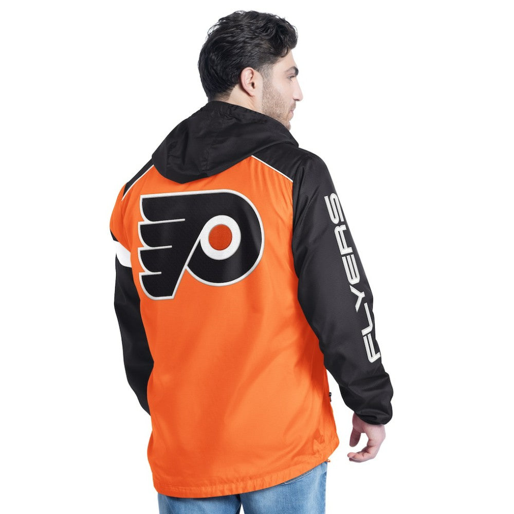 NHL Orange/Black Philadelphia Flyers G-III Sports by Carl Banks Lateral Half-Zip Hoodie Jacket