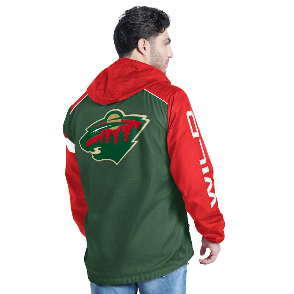 NHL Green/Red Minnesota Wild G-III Sports by Carl Banks Lateral Half-Zip Hoodie Jacket