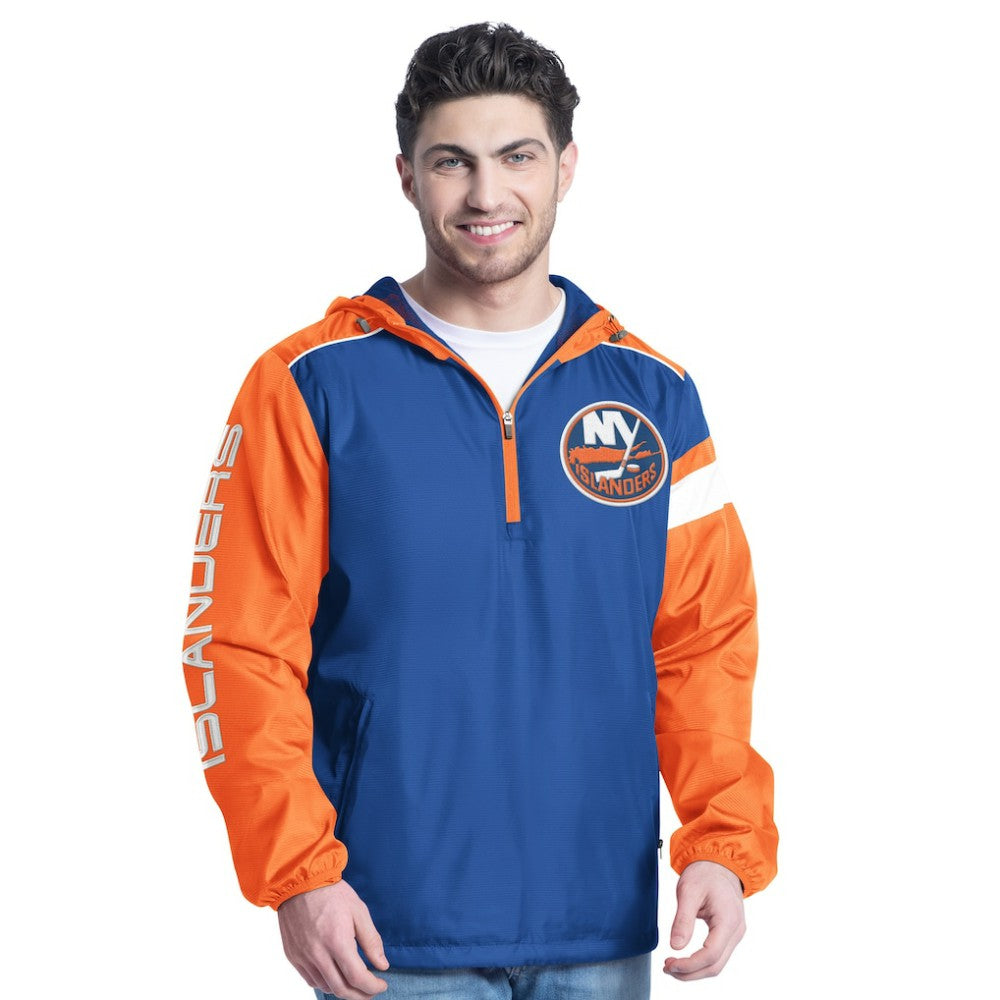 NHL Royal/Orange New York Islanders G-III Sports by Carl Banks Lateral Half-Zip Hoodie Jacket