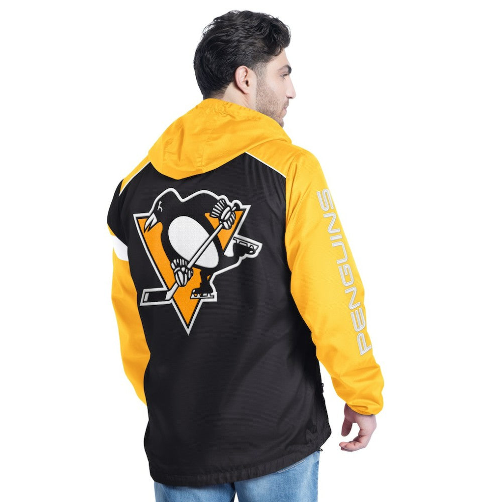 NHL Black/Gold Pittsburgh Penguins G-III Sports by Carl Banks Lateral Half-Zip Hoodie Jacket