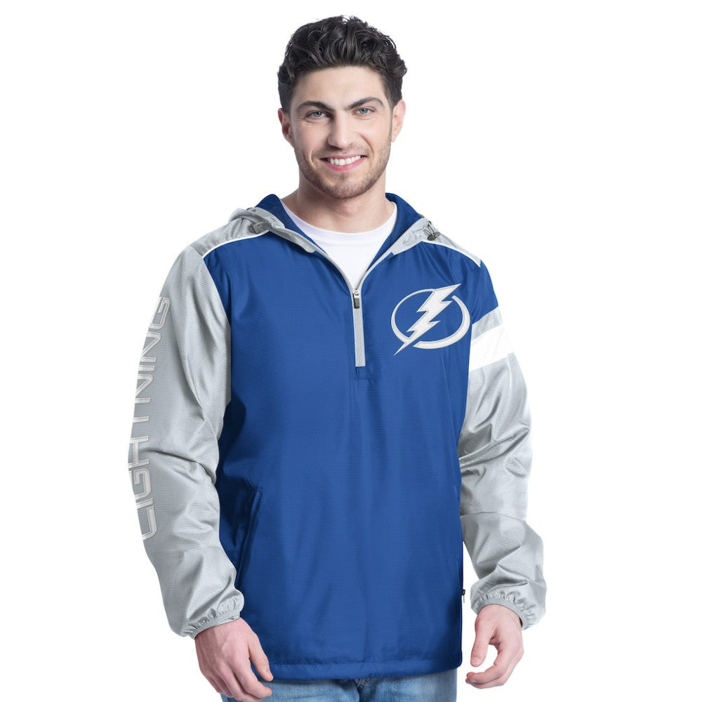 NHL Blue/Gray Tampa Bay Lightning G-III Sports by Carl Banks Lateral Half-Zip Hoodie Jacket