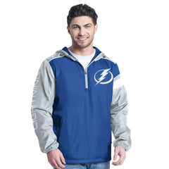 NHL Blue/Gray Tampa Bay Lightning G-III Sports by Carl Banks Lateral Half-Zip Hoodie Jacket
