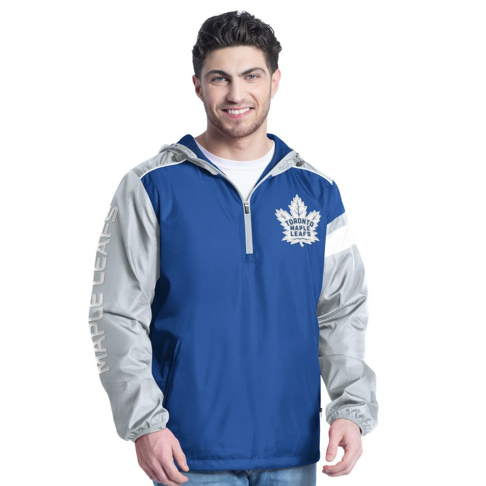 NHL Blue/Gray Toronto Maple Leafs G-III Sports by Carl Banks Lateral Half-Zip Hoodie Jacket