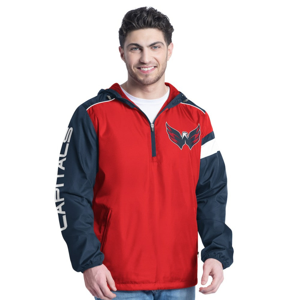 NHL Red/Navy Washington Capitals G-III Sports by Carl Banks Lateral Half-Zip Hoodie Jacket