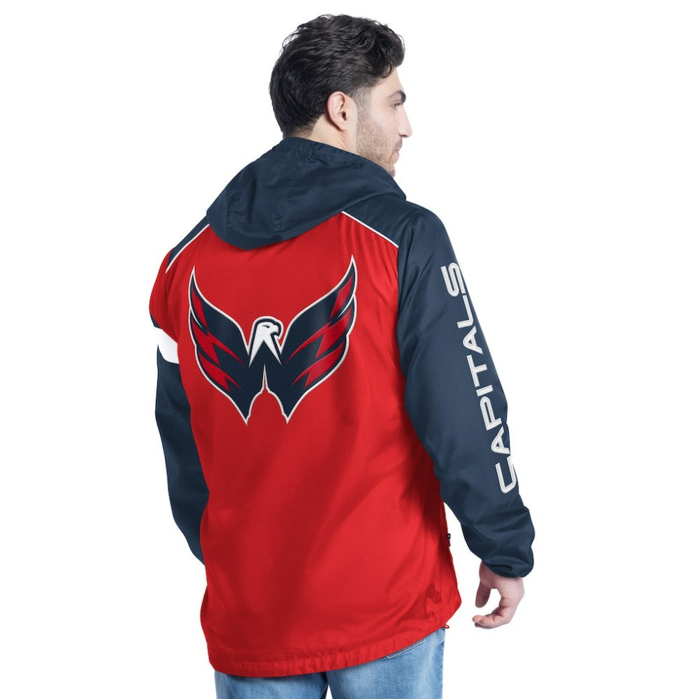 NHL Red/Navy Washington Capitals G-III Sports by Carl Banks Lateral Half-Zip Hoodie Jacket