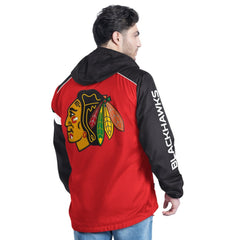 NHL Red/Black Chicago Blackhawks G-III Sports by Carl Banks Lateral Half-Zip Hoodie Jacket