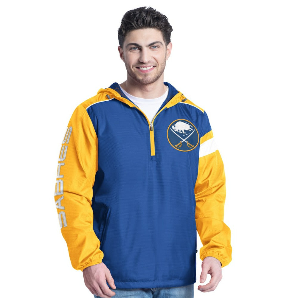 NHL Royal/Gold Buffalo Sabres G-III Sports by Carl Banks Lateral Half-Zip Hoodie Jacket