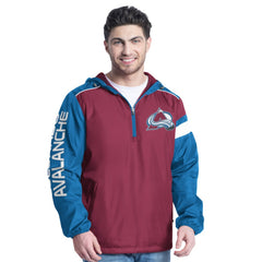 NHL Burgundy/Navy Colorado Avalanche G-III Sports by Carl Banks Lateral Half-Zip Hoodie Jacket