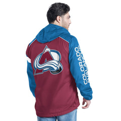 NHL Burgundy/Navy Colorado Avalanche G-III Sports by Carl Banks Lateral Half-Zip Hoodie Jacket