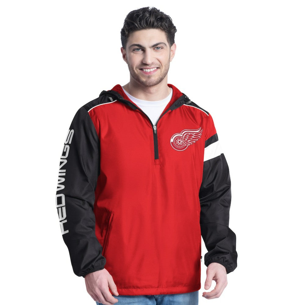 NHL Red/Black Detroit Red Wings G-III Sports by Carl Banks Lateral Half-Zip Hoodie Jacket