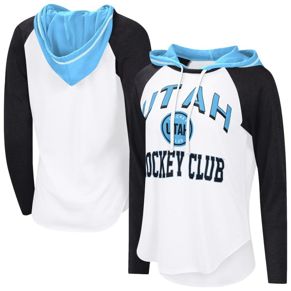 NHL White Utah Mammoth G-III 4Her by Carl Banks Women's VIP Raglan Long Sleeve Hoodie T-Shirt