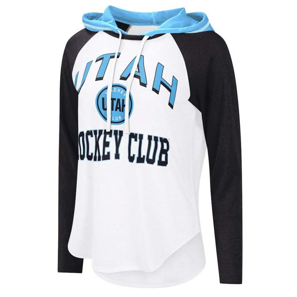 NHL White Utah Mammoth G-III 4Her by Carl Banks Women's VIP Raglan Long Sleeve Hoodie T-Shirt