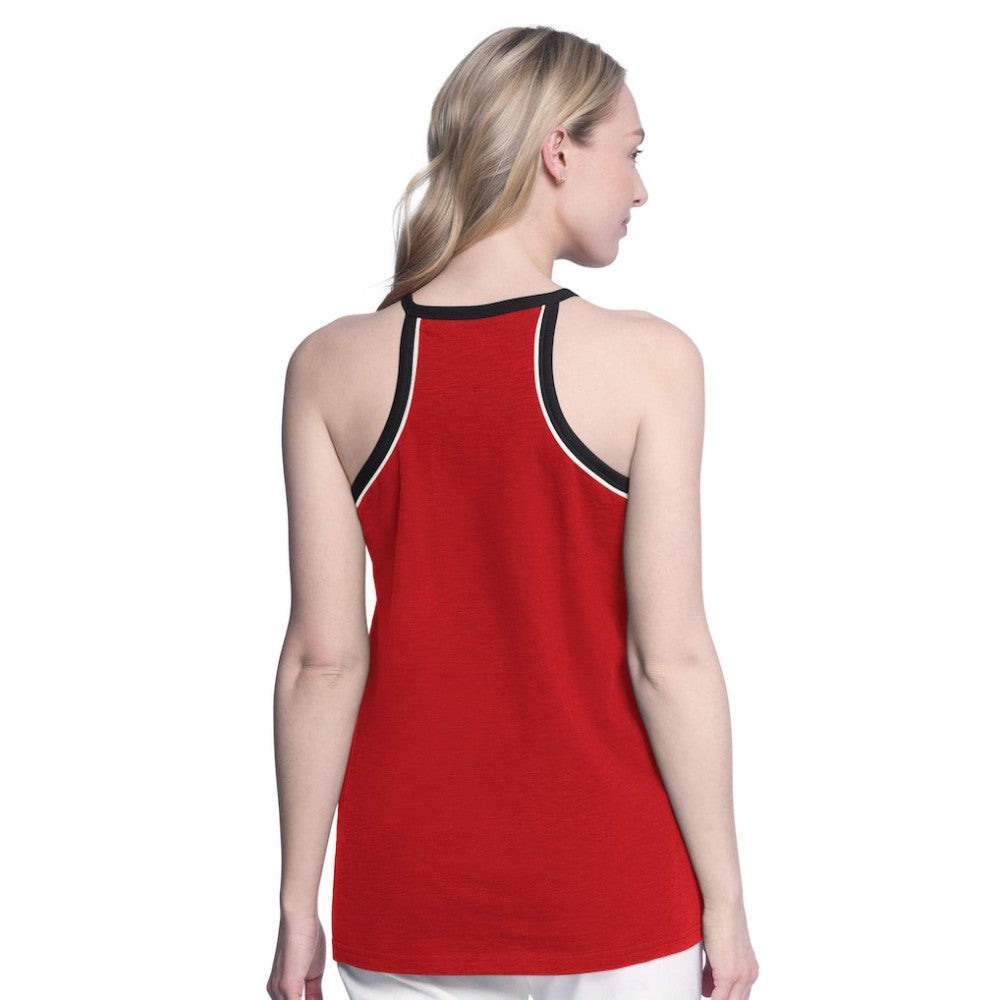 NHL Red Chicago Blackhawks G-III 4Her by Carl Banks Women's Curveball Racerback Scoop Neck Slub Tank Top