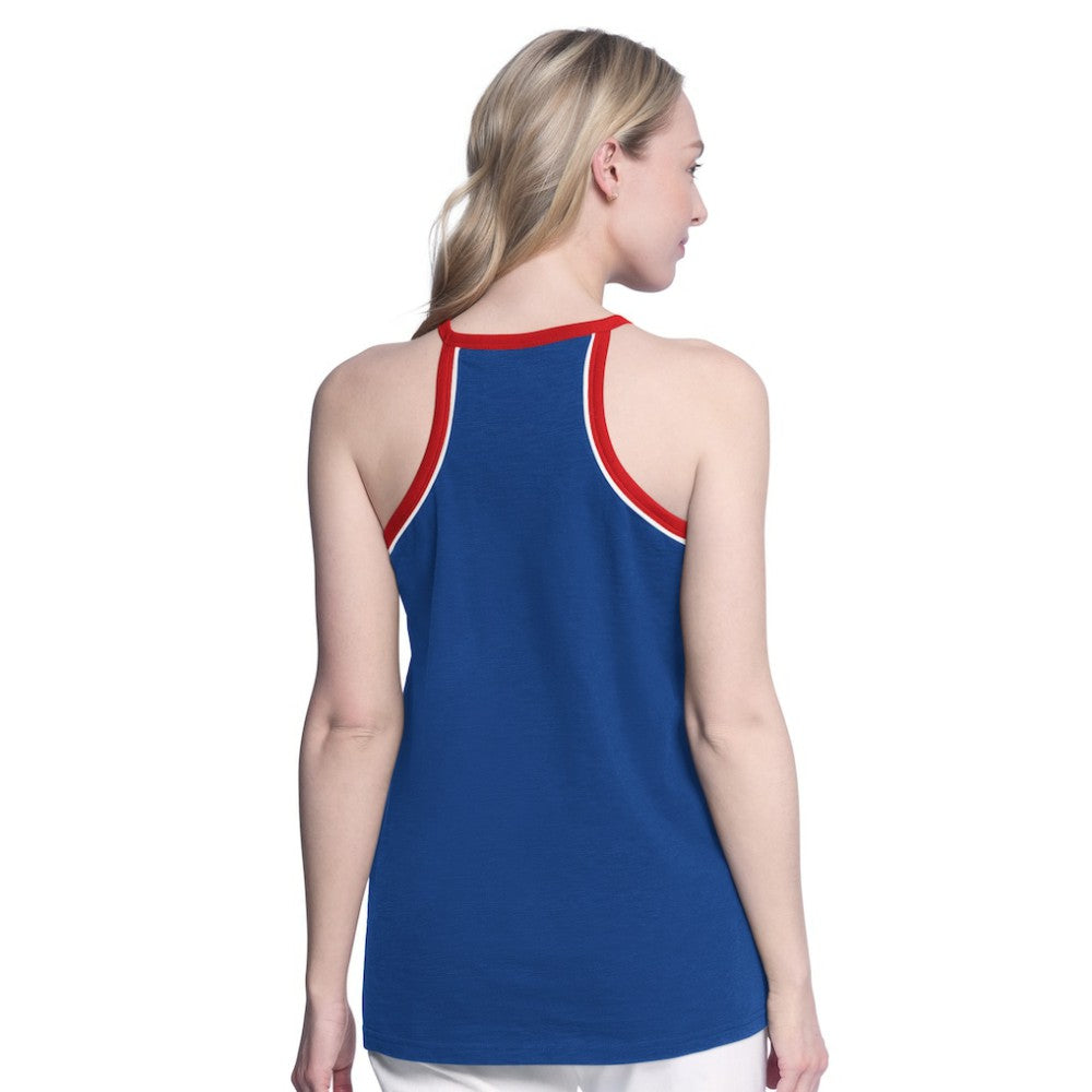 NHL Blue New York Rangers G-III 4Her by Carl Banks Women's Curveball Racerback Scoop Neck Slub Tank Top