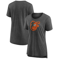 MLB Baltimore Orioles Women's Weathered Official Logo Tri-Blend T-Shirt