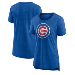 MLB Chicago Cubs Women's Weathered Official Logo Tri-Blend T-Shirt
